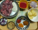 A picture of step 1 of Light Chicken Curry or Murgir Jhol.