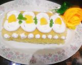 A picture of step 5 of Mango Swiss roll.