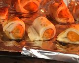 A picture of step 3 of Pig in a blankets Homemade chicken puffs.