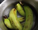 A picture of step 1 of Raw banana dry curry (suki bhaji).