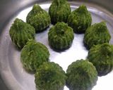 A picture of step 9 of Paan Modak with Gulkand stuffing.