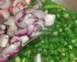 A picture of step 2 of Bhindi.