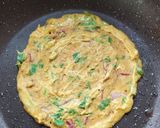 A picture of step 4 of Besan cheela.
