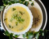 A picture of step 2 of Moringa Kadhi (healthy lunch).