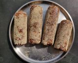 A picture of step 3 of Khajoor rolls.