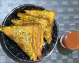 A picture of step 5 of Moong dal toast.