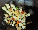 A picture of step 3 of Masala Bread Croutons Upma for Tiffin.
