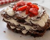 Foto langkah ke 7 dari resep Chocolate Bread Mille-Feuille | kreasi leftover roti tawar coklat.