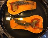 Une image de l'étape 2 de Courge butternut « scream » Halloween farci champignons pesto mozzarella et tomate.