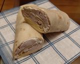 A picture of step 2 of My leftover turkey mayo wrap.