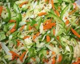 A picture of step 3 of Singaporean rice.
