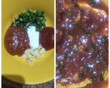 A picture of step 2 of Schezwan paneer lollypop sticks.