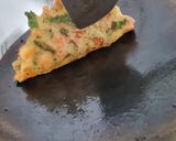 A picture of step 4 of Mung Dal chilla.