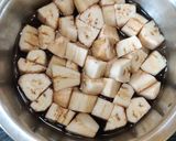 A picture of step 1 of Kerala Style Raw Banana Curry.