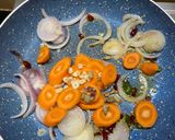 A picture of step 2 of Spiced Vegetables with Coconut on Rice.