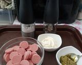 Pesto s tészta sajttal (+virsli+majonéz) recept fázis 2 fotója