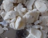 A picture of step 2 of Coconut Khoya Dry Fruit Fudge.