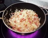 Foto del paso 5 de la receta Timbal de borraja y limón con patatas moradas y beicon!!!