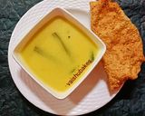 A picture of step 2 of Maharashtrian Kadhi with Drumsticks.