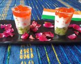 A picture of step 3 of Tri-colour fruit vanilla pudding.