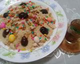 A picture of step 3 of Seffa (Sweet Couscous with Raisins).