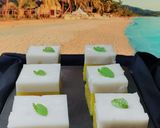 A picture of step 4 of Woon Mamuang (Mango Coconut jelly cubes).