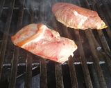 A picture of step 9 of Smoked duck/buckwheat/orange/pomegranate/houmous salad.