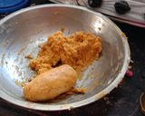 A picture of step 1 of Yellow besan sev.