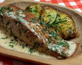 Tejszínes lazacfilé puliszkával recept fázis 8 fotója