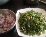 A picture of step 1 of Vaal bhaji with Chana Muthia.