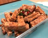 A picture of step 4 of Crispy Tofu and Pork.