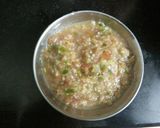 A picture of step 3 of Raw Banana with gravy.