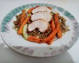 Pas rețetă Piept de pui pe pat de salată de linte verde cu fructe 3 fotografie
