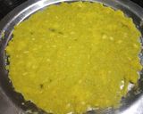 A picture of step 2 of Mungdal Khandvi roll.