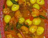 Foto langkah ke 4 dari resep Gulai udang telur puyu mix buncis dan wortel.