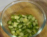 A picture of step 1 of Cucumber salad.