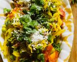 A picture of step 9 of Karnataka Special Cabbage, Peas, and Carrots Pallya.