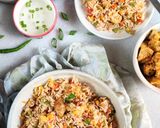 A picture of step 1 of Chicken Tikka fried rice.