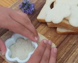 A picture of step 1 of Savoury Rosemary Flower Egg in a Hole.