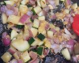 A picture of step 2 of Lebanese style Scrambled egg with marrow.