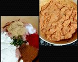 A picture of step 1 of Chicken masala in pita bread.