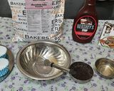 A picture of step 1 of Chocolate Premix Choco chips chocolate Ganache Stuffed muffins.