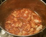 A picture of step 6 of Singaporean curry served with rice, spaghetti and mayo sauce😊.