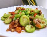 Hình bước làm 6 của món Mướp hương xào tôm sấy