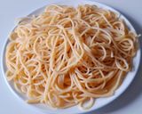 Hình bước làm 1 của món MÌ spaghetti sốt tôm-rau củ
