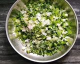 A picture of step 1 of Green Garlic paratha.
