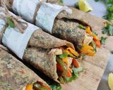 A picture of step 1 of Multigrain methi thepla roll with bell pepper & paneer stuffing.