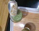 A picture of step 8 of Banana Spinach shots.