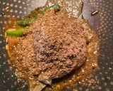 A picture of step 3 of Mochar ghonto (banana flower curry).