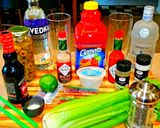 A picture of step 1 of Mike's Stiff Sunday Bloody Caesars.